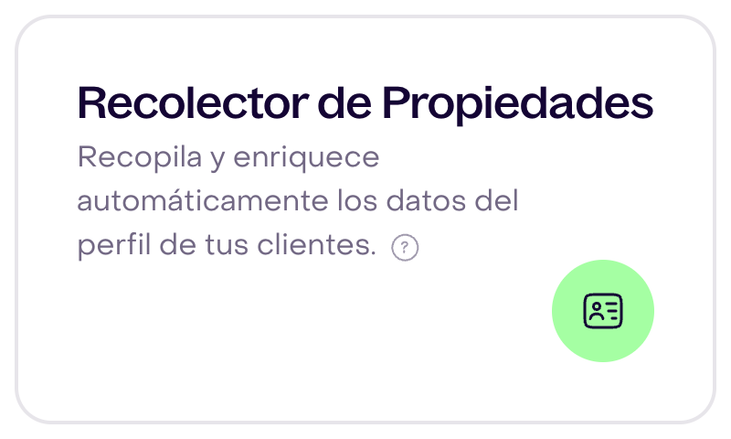 Recolector de Propiedades en una cuenta ficticia.