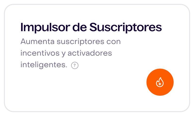 Tarjeta Impulsor de Suscriptores en la grilla de escritorio del catálogo de misiones.