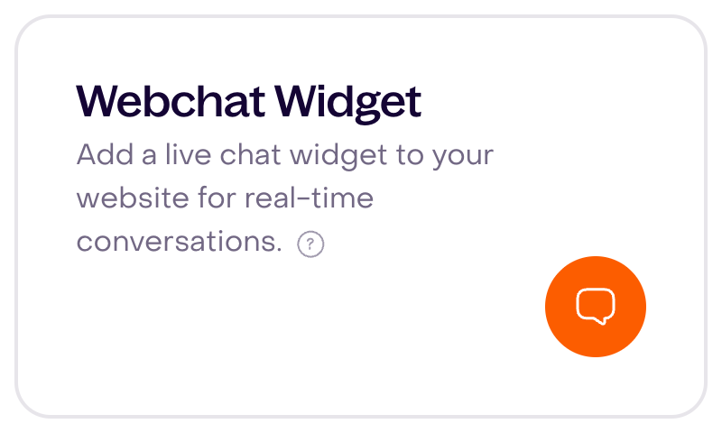 Webchat Widget card in the desktop playbook catalog.