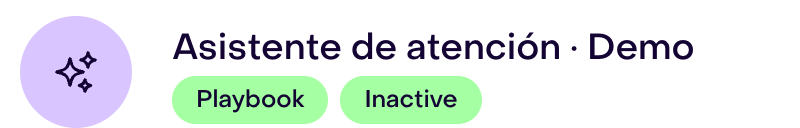 Existing fictional playbook with the saved Inactive state