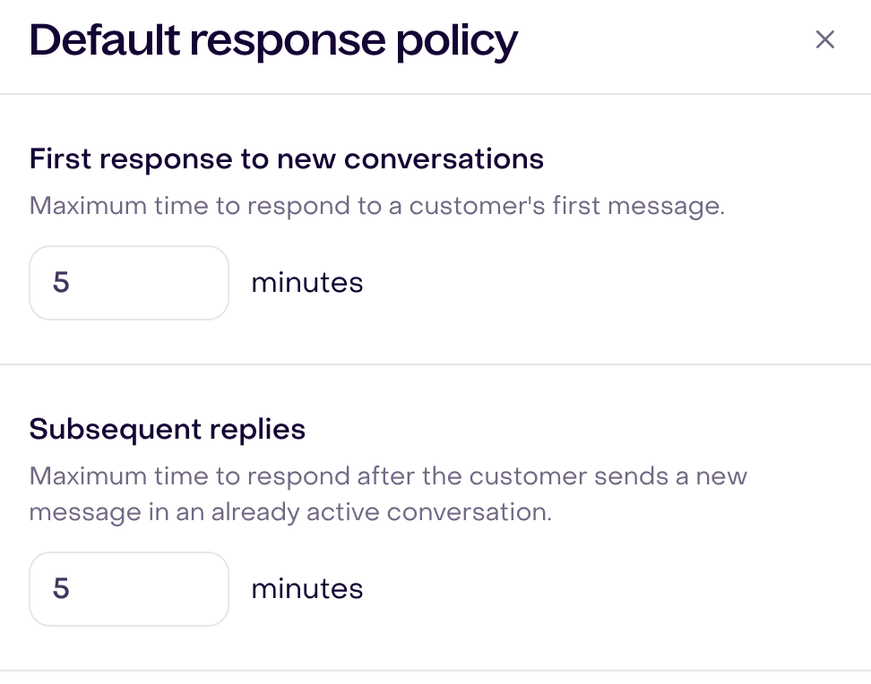 Existing response policy without changes